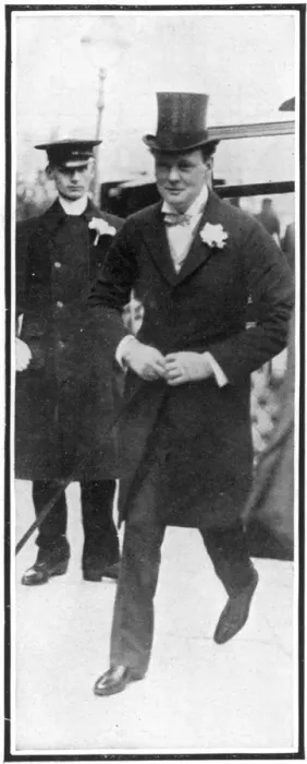 Framed Print : Winston Churchill arriving for his wedding Framed Print : Winston Churchill arriving for his wedding