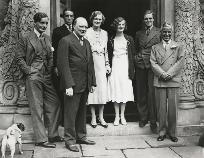 Framed Print : Winston Churchill with Charlie Chaplin and others, 1931 Framed Print : Winston Churchill with Charlie Chaplin and others, 1931