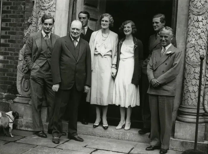 Framed Print : Winston Churchill with Charlie Chaplin and others, 1931 Framed Print : Winston Churchill with Charlie Chaplin and others, 1931