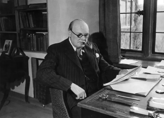 Framed Print : Winston Churchill at Chartwell Manor Framed Print : Winston Churchill at Chartwell Manor