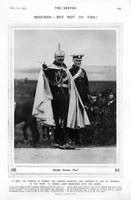 Framed Print : Winston Churchill with Kaiser Wilhelm II Framed Print : Winston Churchill with Kaiser Wilhelm II