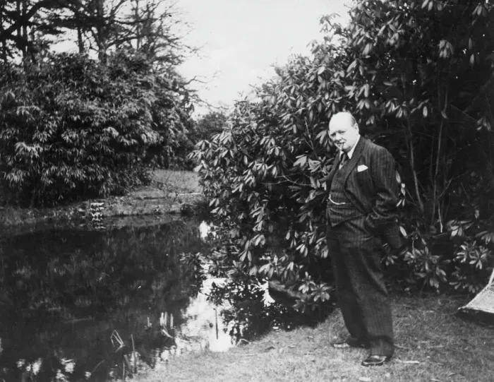 Framed Print : Winston Churchill by a lake at Chartwell Framed Print : Winston Churchill by a lake at Chartwell