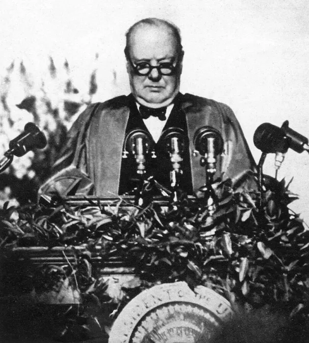 Framed Print : Winston Churchill speaking at Fulton, Missouri Framed Print : Winston Churchill speaking at Fulton, Missouri
