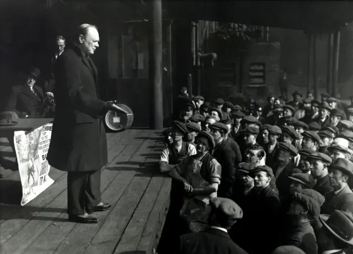 Framed Print : Winston Churchill at Waltham Abbey by-election 1924 Framed Print : Winston Churchill at Waltham Abbey by-election 1924