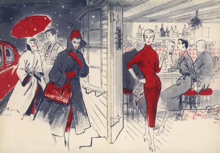 Framed Print : Winter fashion, 1954 Framed Print : Winter fashion, 1954