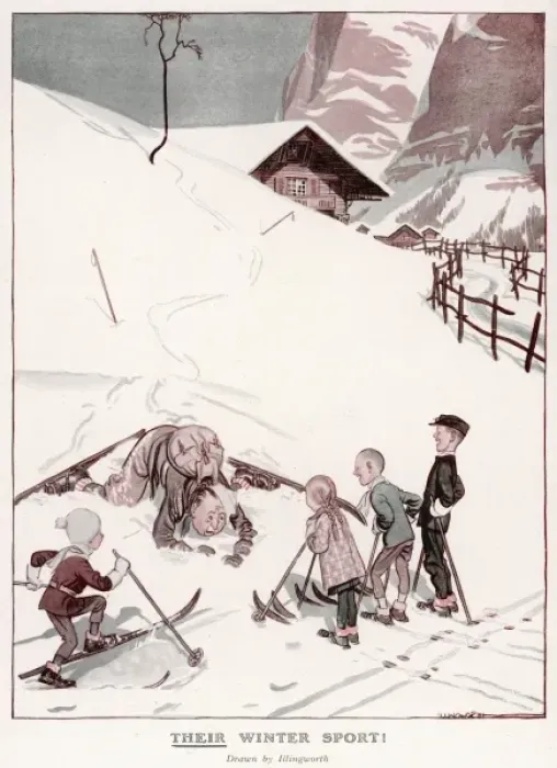 Framed Print : Their Winter Sport by Illingworth Framed Print : Their Winter Sport by Illingworth