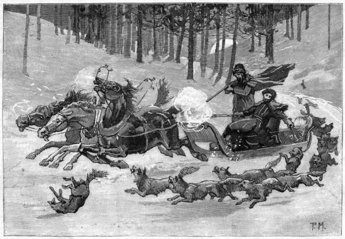 Framed Print : Wolves and Sledge Framed Print : Wolves and Sledge
