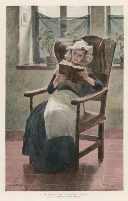 Framed Print : Woman Reads in Lace Hat Framed Print : Woman Reads in Lace Hat