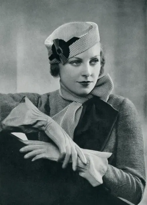 Framed Print : Woman wearing pillbox hat 1933