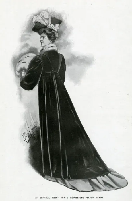 Framed Print : Woman wearing a velvet cloak 1905 Framed Print : Woman wearing a velvet cloak 1905
