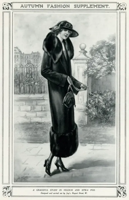 Framed Print : Woman in a winter fur coat 1923 Framed Print : Woman in a winter fur coat 1923