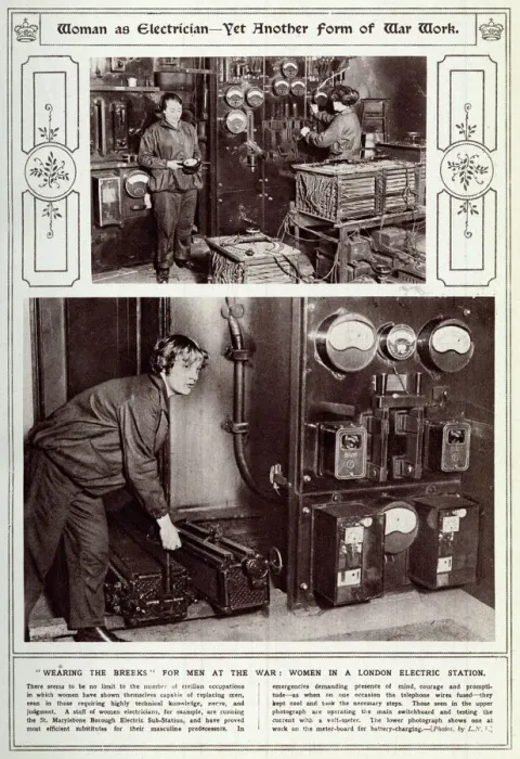 Framed Print : Women as electricians WWI Framed Print : Women as electricians WWI