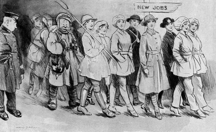 Framed Print : Women finding themselves suddenly unemployed in 1919