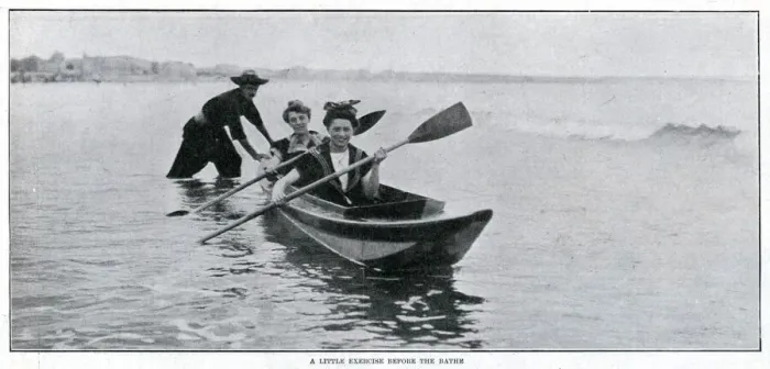 Framed Print : Women kayaking in northern France 1904 Framed Print : Women kayaking in northern France 1904