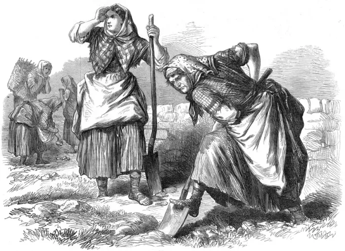 Framed Print : Women working in the fields, Roscommon, Ireland