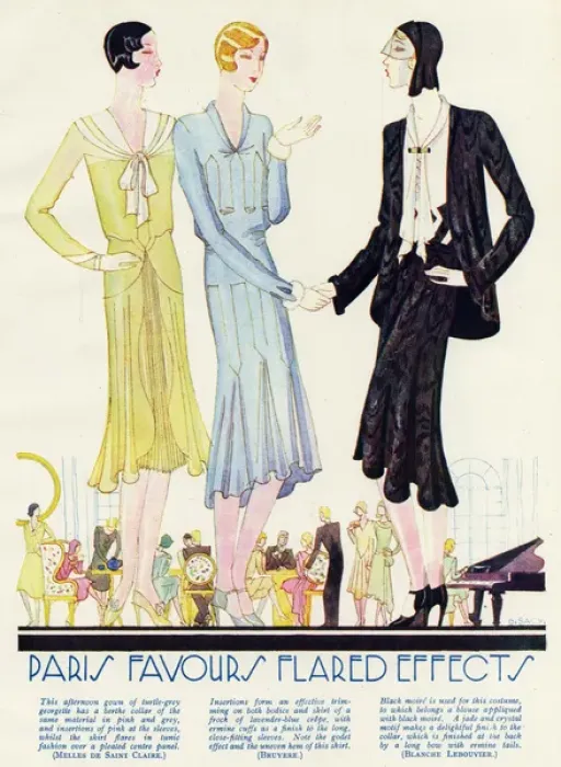 Framed Print : Womens elegant afternoon dresses 1929 Framed Print : Womens elegant afternoon dresses 1929