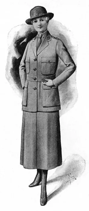 Framed Print : Womens Legion uniform from Burberrys, 1918