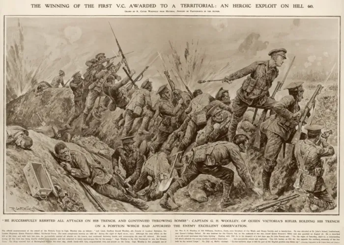 Framed Print : Woolley Earns Vc  /  Hill 60