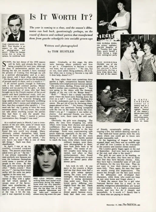 Framed Print : Is it Worth It? Page from The Sketch on debutante season