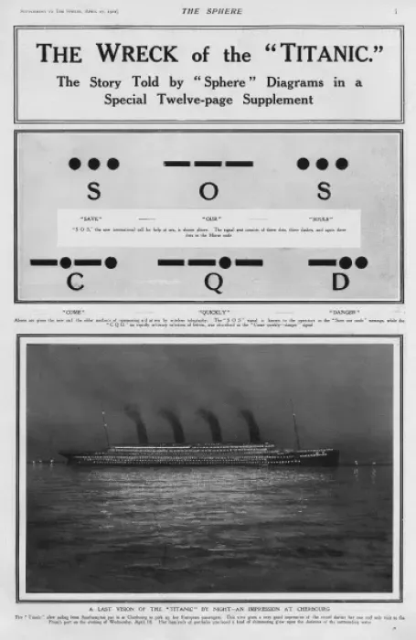 Framed Print : The Wreck of the Titanic - page from the Sphere