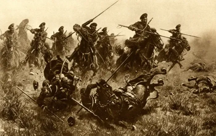 Framed Print : WW1 - Eastern Front - Cossack Cavalry in action