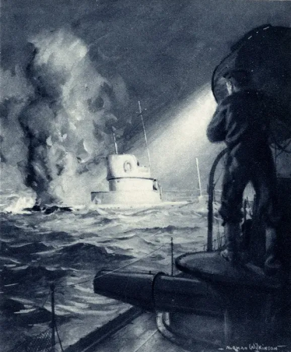 Framed Print : WW1 - HMS Badger rams U-19 German Navy U-Boat, 1914 Framed Print : WW1 - HMS Badger rams U-19 German Navy U-Boat, 1914