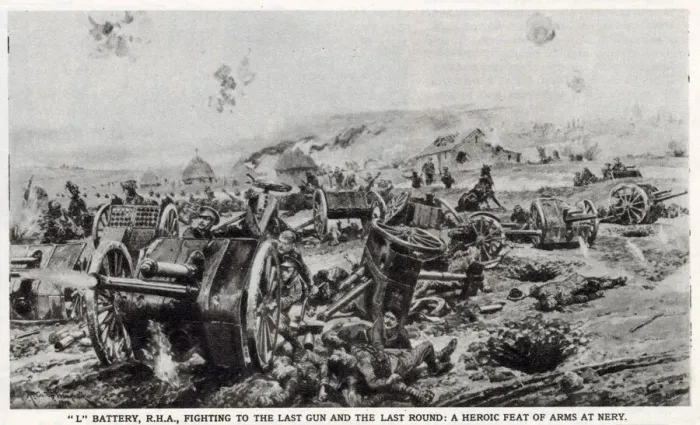 Framed Print : WW1- L Battery in action at Nery Framed Print : WW1- L Battery in action at Nery