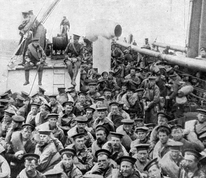 Framed Print : WW1 - The Naval Division on their way to Antwerp - 1914
