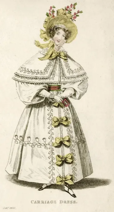 Framed Print : Young woman in carriage dress 1832
