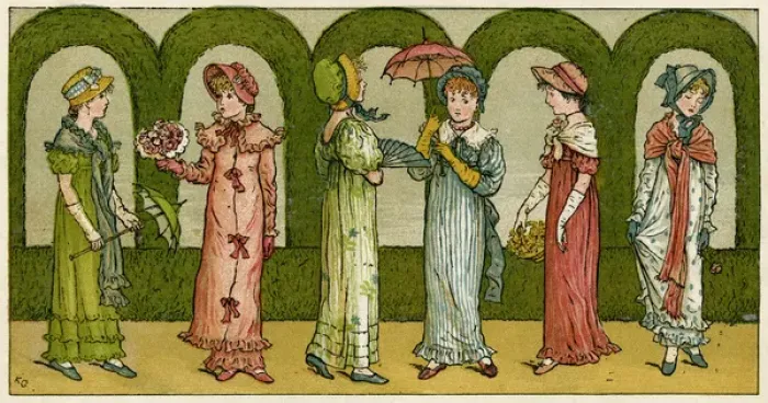 Framed Print : Young women, Kate Greenaway 1879 Framed Print : Young women, Kate Greenaway 1879