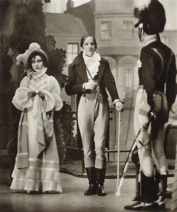 Framed Print : Yvonne Printemps, as Melanie de Tramond, and Noel Coward, as Duc de Chaussigny-Varennes, in the musical Conversation Piece, at His Majesty's Theatre, Brighton. Date: 1934 Framed Print : Yvonne Printemps, as Melanie de Tramond, and Noel Coward, as Duc de Chaussigny-Varennes, in the musical Conversation Piece, at His Majesty's Theatre, Brighton. Date: 1934