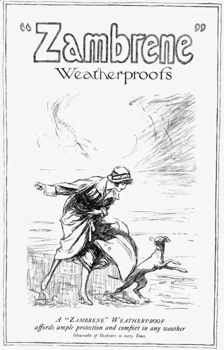 Framed Print : Zambrene weatherproofs advertisement, 1918 Framed Print : Zambrene weatherproofs advertisement, 1918