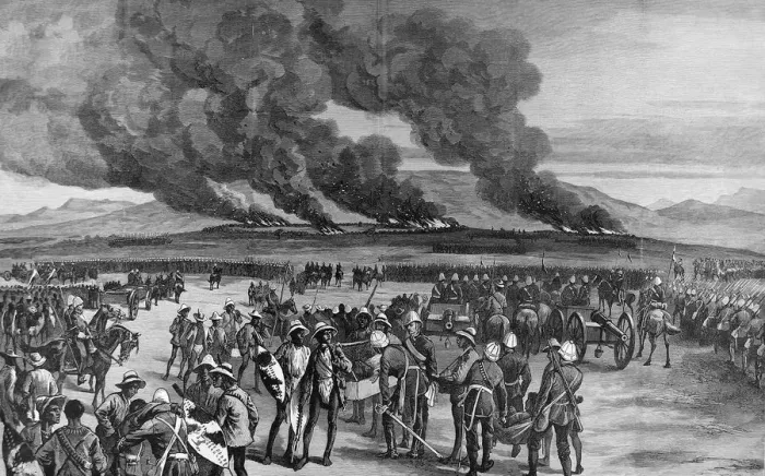 Framed Print : The Zulu war, the Burning of Ulundi. From a sketch by an ILN Framed Print : The Zulu war, the Burning of Ulundi. From a sketch by an ILN