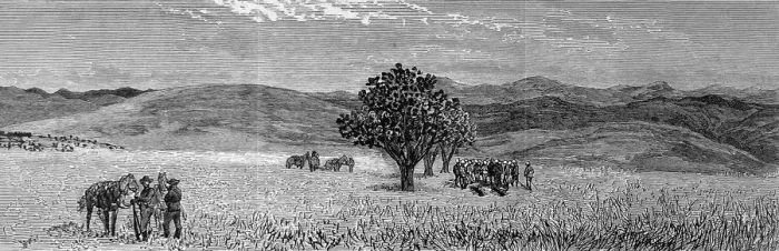 Framed Print : The Zulu war. Funeral of Lieutenant Scott Douglas and Corpor