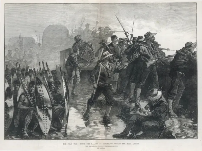 Framed Print : The Zulu War Inside the Laager at Ginghilovo Framed Print : The Zulu War Inside the Laager at Ginghilovo