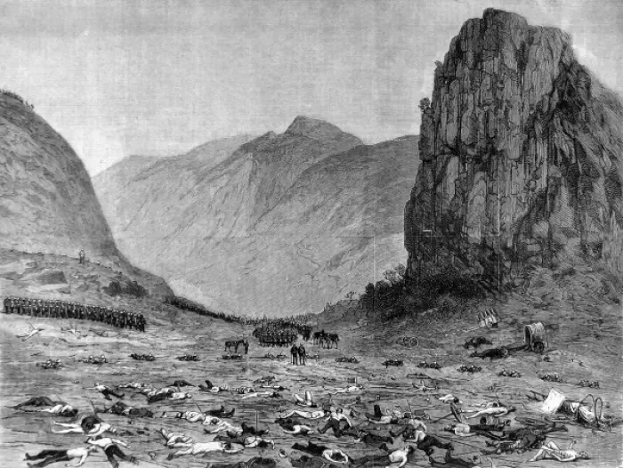 Framed Print : The Zulu war. Lord Chelmsfords retreat from Isandhlwana Framed Print : The Zulu war. Lord Chelmsfords retreat from Isandhlwana