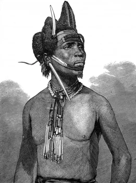 Framed Print : Zulu wars. Zulu dandies, showing the modes of wearing their Framed Print : Zulu wars. Zulu dandies, showing the modes of wearing their