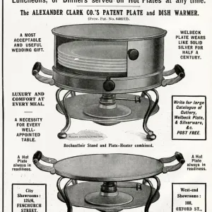 Advert for Alexander Clark, hot plate 1912