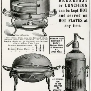 Advert for Alexander Clark, hot plate & soup tureen 1912