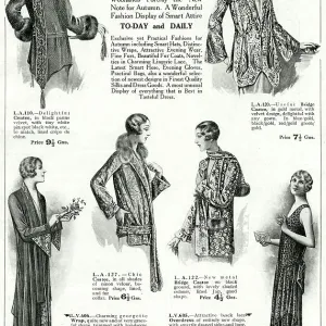 Advert for Woollands women's evening coats 1929