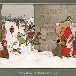 Arrival of Father Christmas by Cecil Aldin