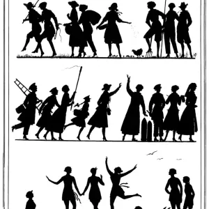 Carry On - Women in wartime silhouette, WW1 Carry On - Women in wartime silhouette, WW1