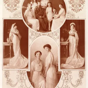 Emperor and Empress with their son and daughters. Date: 1913