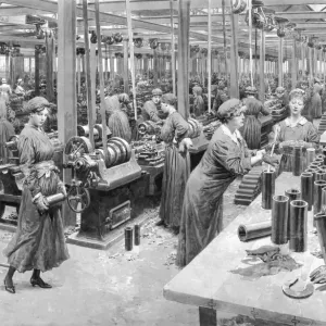 Female munitions workers. By Fortunio Matania Female munitions workers. By Fortunio Matania