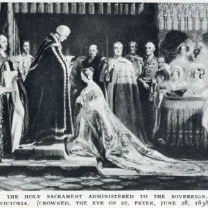 The holy sacrament administered to the sovereign, Queen Victoria, crowned the eve of St. Peter. Date: 28 June 1838