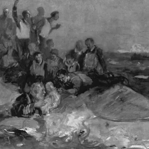 An illustration of the last moments of the Titanic An illustration of the last moments of the Titanic
