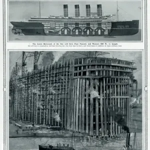 Launch of Cunarder, Aquitania, by G. H. Davis Launch of Cunarder, Aquitania, by G. H. Davis