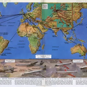 Mileage and flight times across the world, 1961 by GH Davis Mileage and flight times across the world, 1961 by GH Davis