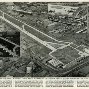 New Extended Gatwick Airport, South London 1958 New Extended Gatwick Airport, South London 1958