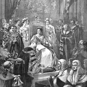 Queen Victoria opening her first Parliament